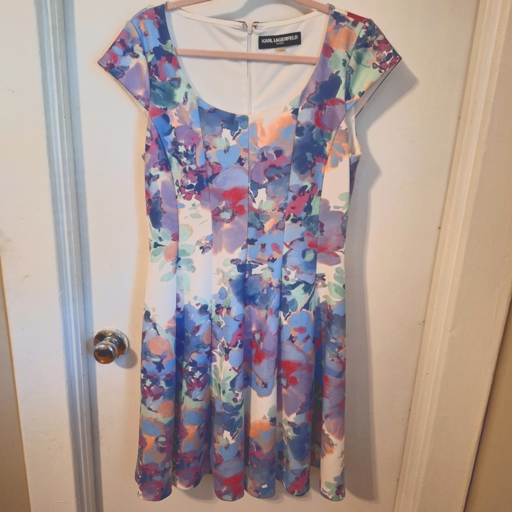 Karl Lagerfeld Paris Floral Dress. Feminine, Wedding,  Brunch